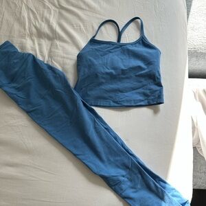 Blue Tank Top and Leggings Set
